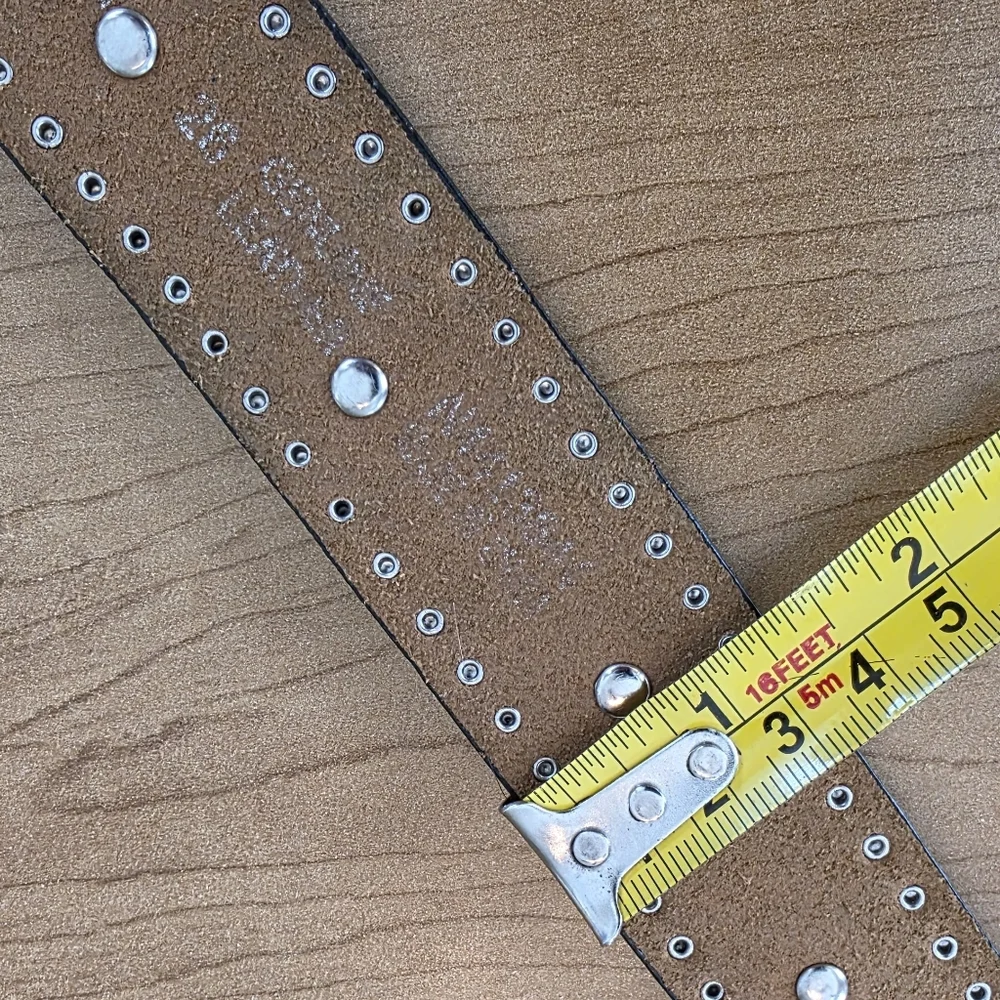 Nocona Girls Western Brown Leather Belt Pink Rhinestone Cross Studded Size 28